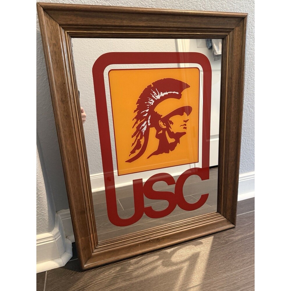 USC Trojans vtg 70s 80s 22x28” mirror University Southern California Wall Decor